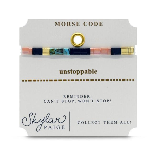 BRC Unstoppable - Morse Code Tila Beaded Bracelet