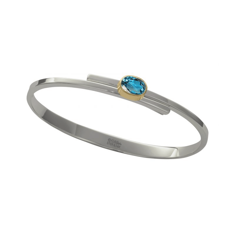 
                      
                        BRC Urban Swing Bracelet in Sterling Silver, 14k Gold, & Blue Topaz
                      
                    