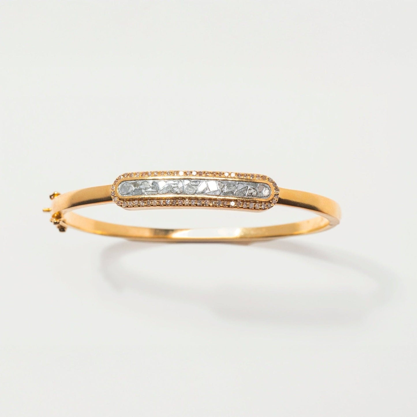 BRC-VRM Beeja Pave Diamond Gold Vermeil Bangle Bracelet
