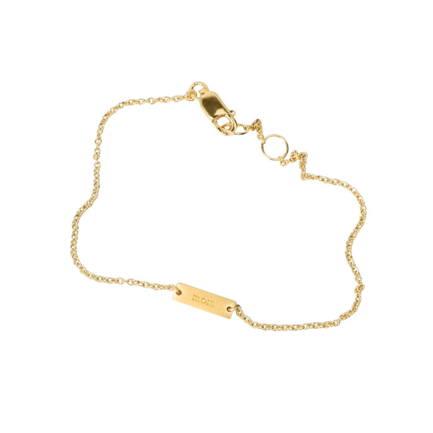 BRC-VRM Engraved "MOM" Plate Bracelet - Brushed Gold Verme