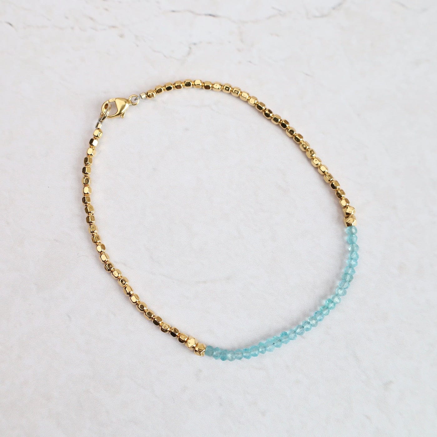 BRC-VRM Gemstone Rondelle Bracelet in Aqua