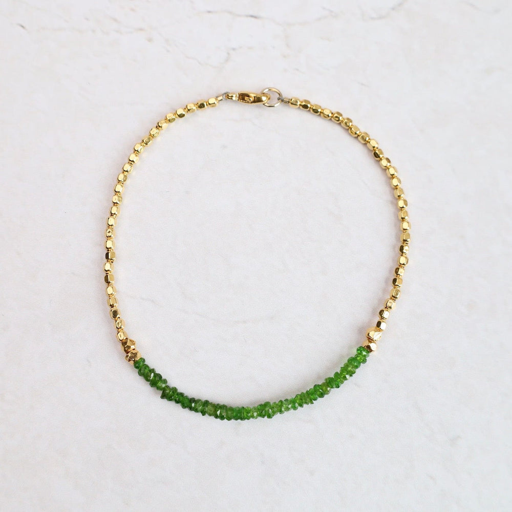 
                      
                        BRC-VRM Gemstone Rondelle Bracelet in Green Garnet
                      
                    