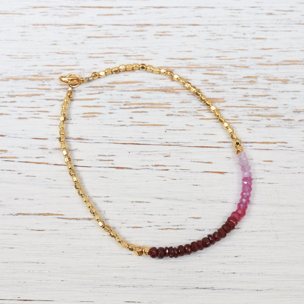 
                      
                        BRC-VRM Gemstone Rondelle Bracelet in Ruby Fade
                      
                    