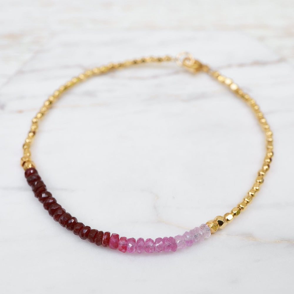 
                      
                        BRC-VRM Gemstone Rondelle Bracelet in Ruby Fade
                      
                    