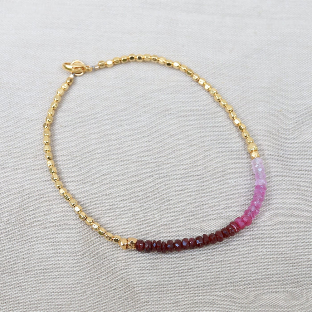 
                      
                        BRC-VRM Gemstone Rondelle Bracelet in Ruby Fade
                      
                    