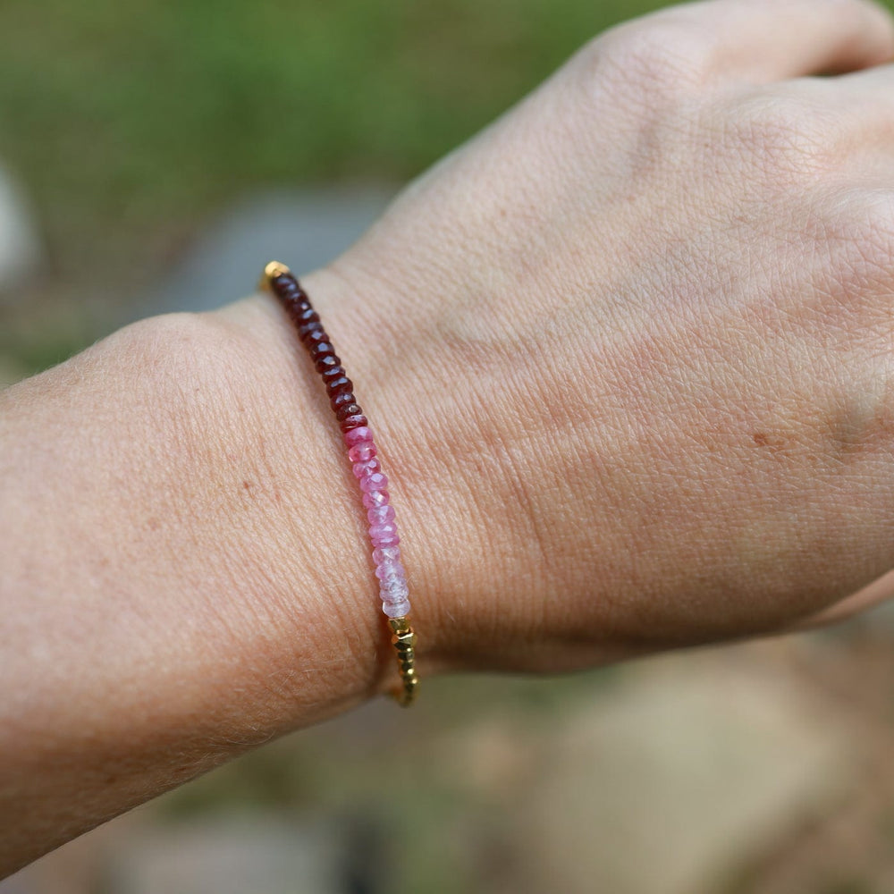 
                      
                        BRC-VRM Gemstone Rondelle Bracelet in Ruby Fade
                      
                    