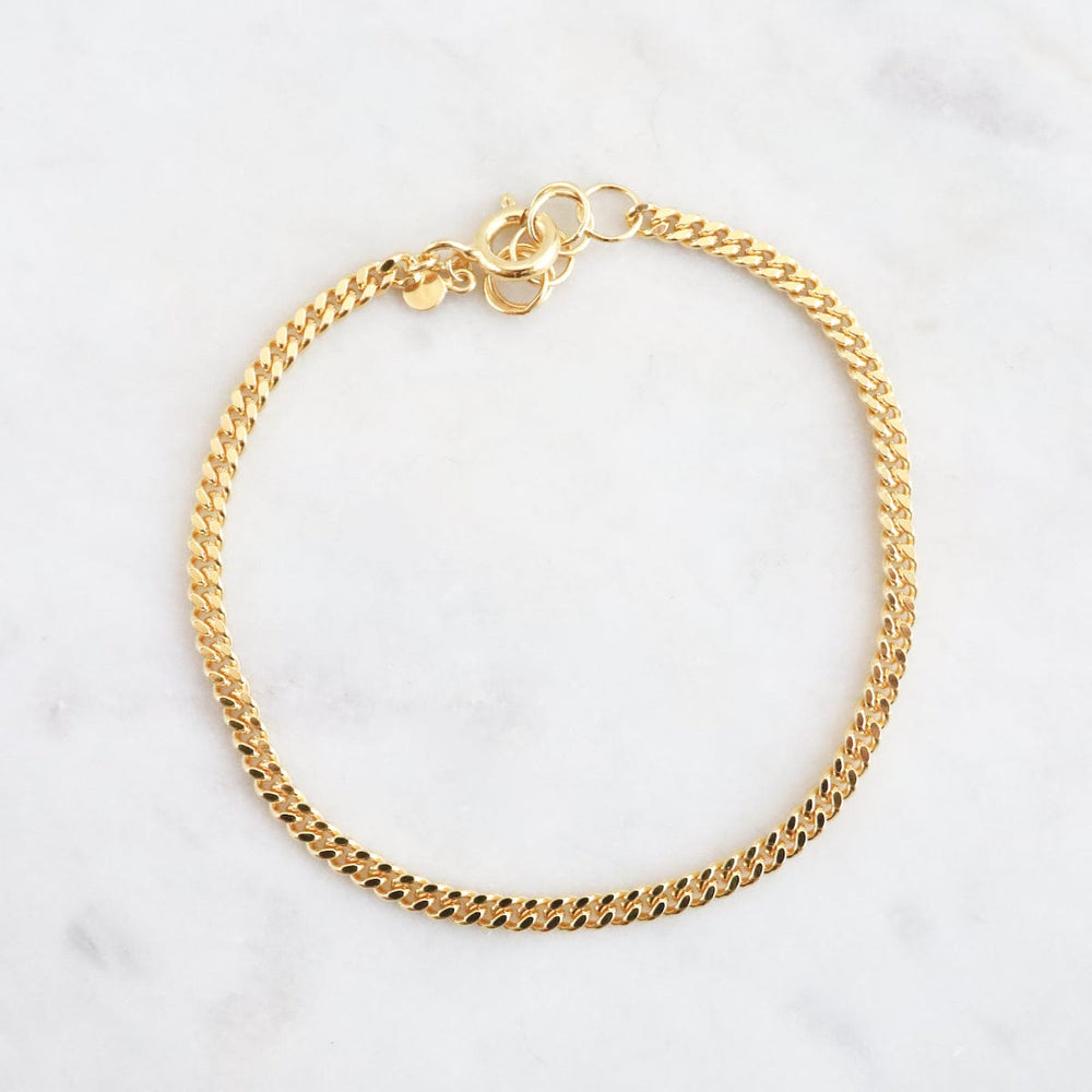 BRC-VRM Gold Vermeil Cut Curb Chain Bracelet