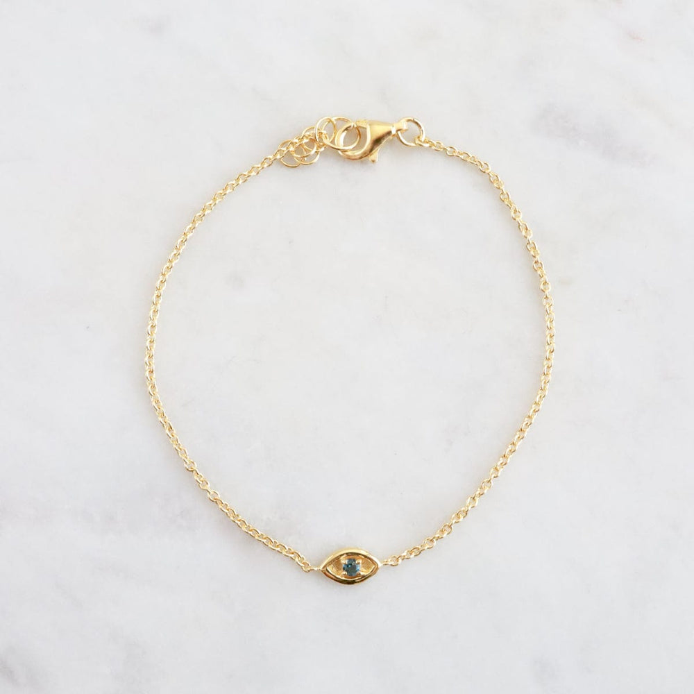 
                      
                        BRC-VRM Gold Vermeil Evil Eye with London Blue Topaz Bracelet
                      
                    