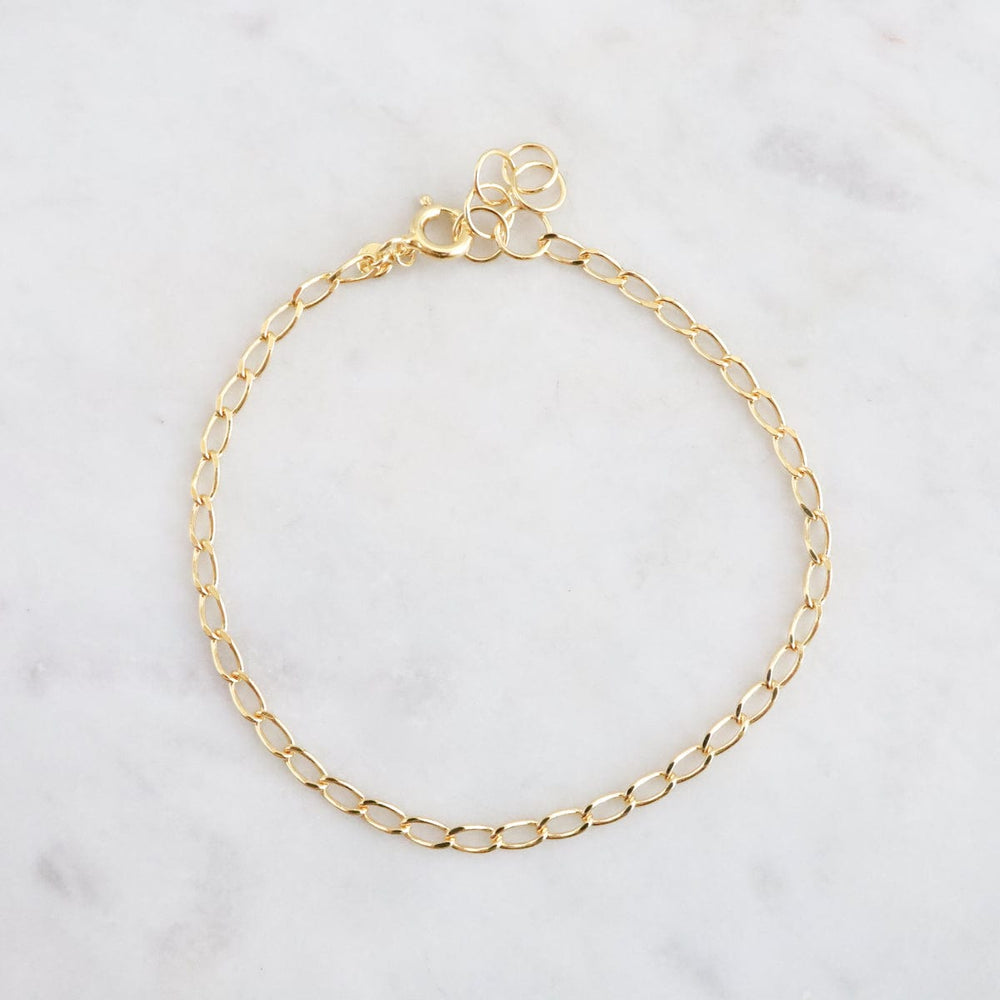 BRC-VRM Gold Vermeil Fine Cut Curb Chain Bracelet