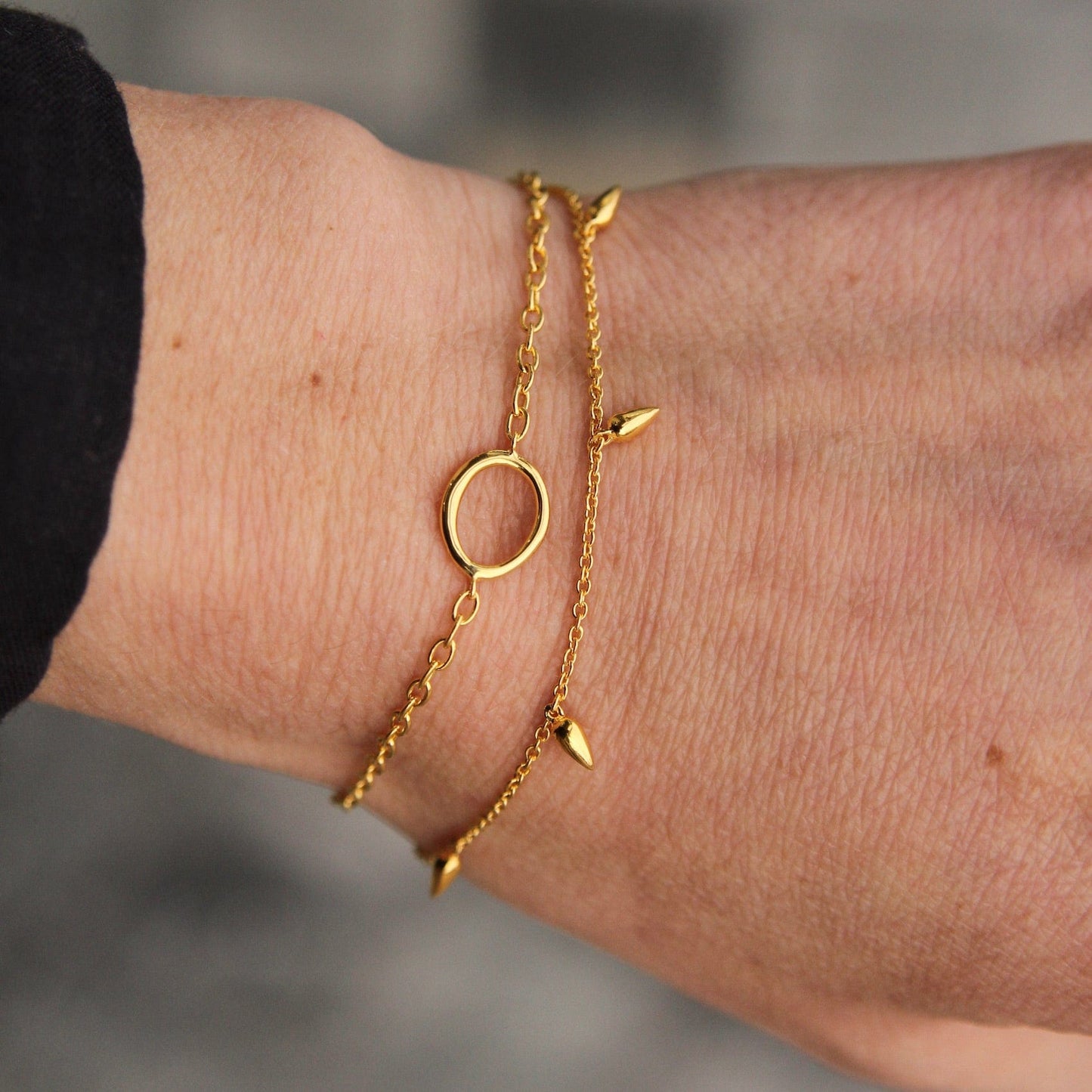 BRC-VRM Gold Vermeil Hanging Pod Bracelet