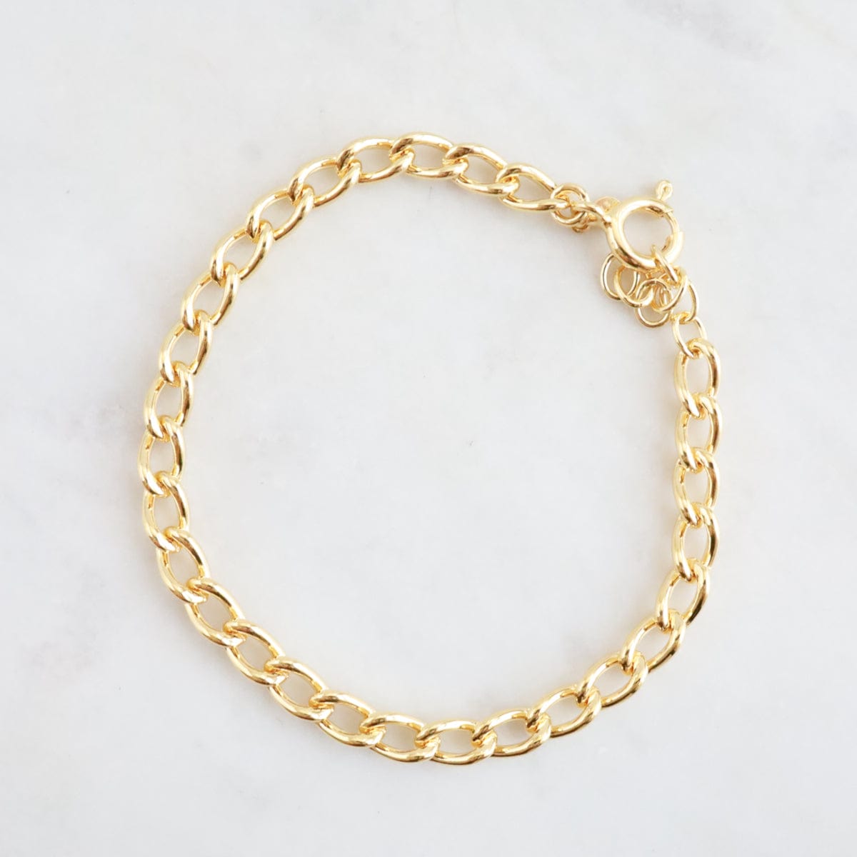 BRC-VRM Gold Vermeil Heavy Curb Chain Bracelet