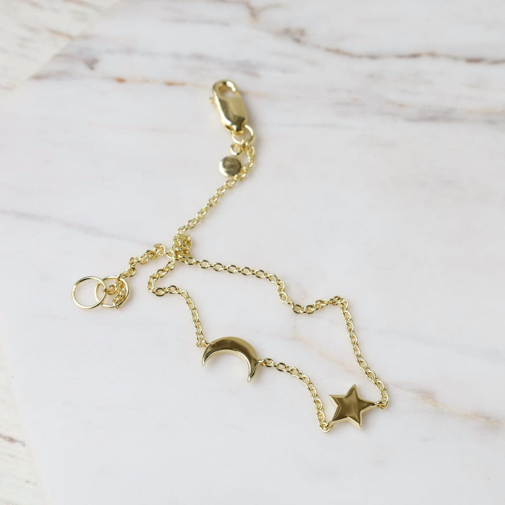 
                      
                        BRC-VRM Gold Vermeil Moon & Star Bracelet
                      
                    