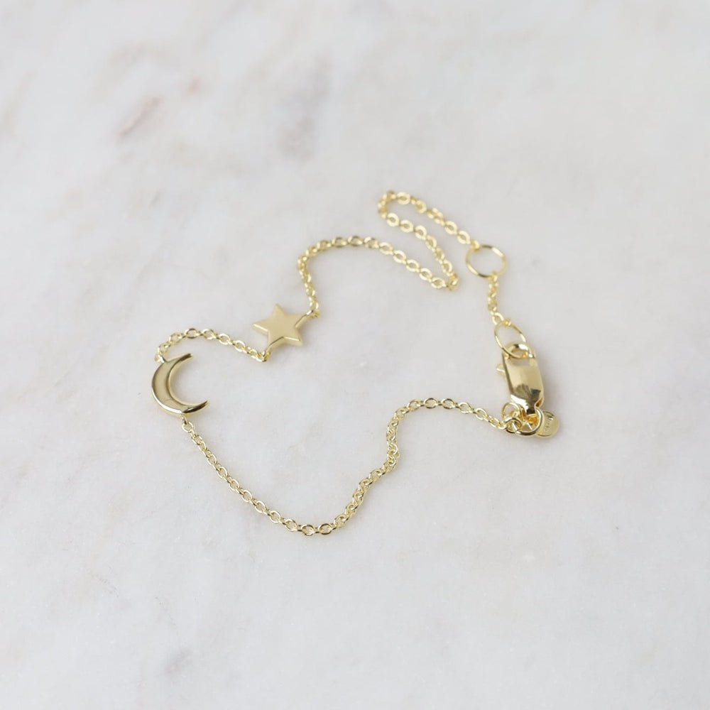 
                      
                        BRC-VRM Gold Vermeil Moon & Star Bracelet
                      
                    