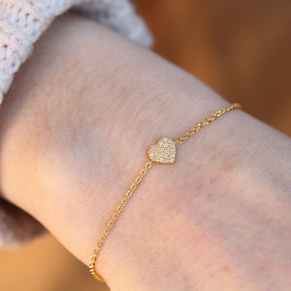 
                      
                        BRC-VRM Gold Vermeil New CZ Pave Heart Bracelet
                      
                    