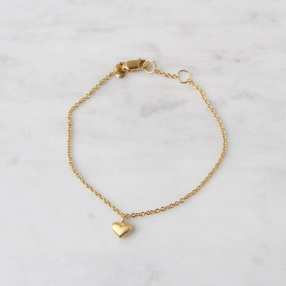 BRC-VRM Gold Vermeil Puffed Heart Bracelet