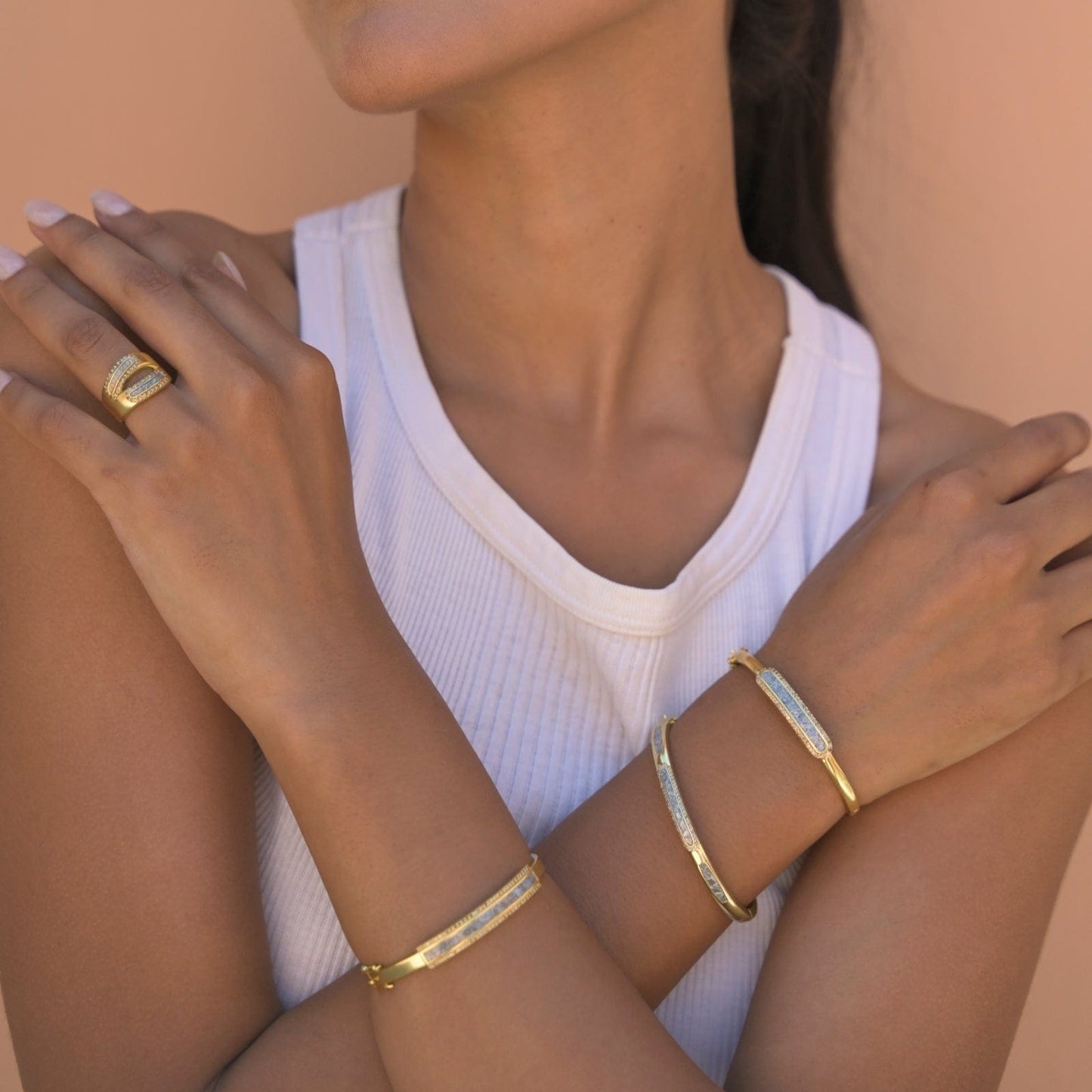 BRC-VRM Nyssa Gold Vermeil Bangle Bracelet