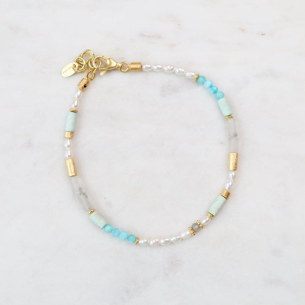 BRC-VRM Pearl Labradorite Chrysocolla Opalite Bracelet