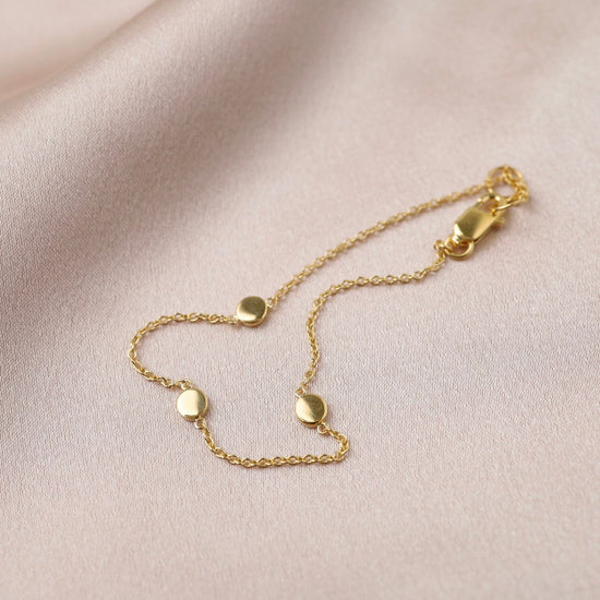 Load image into Gallery viewer, BRC-VRM Three Dots Bracelet in Gold Vermeil
