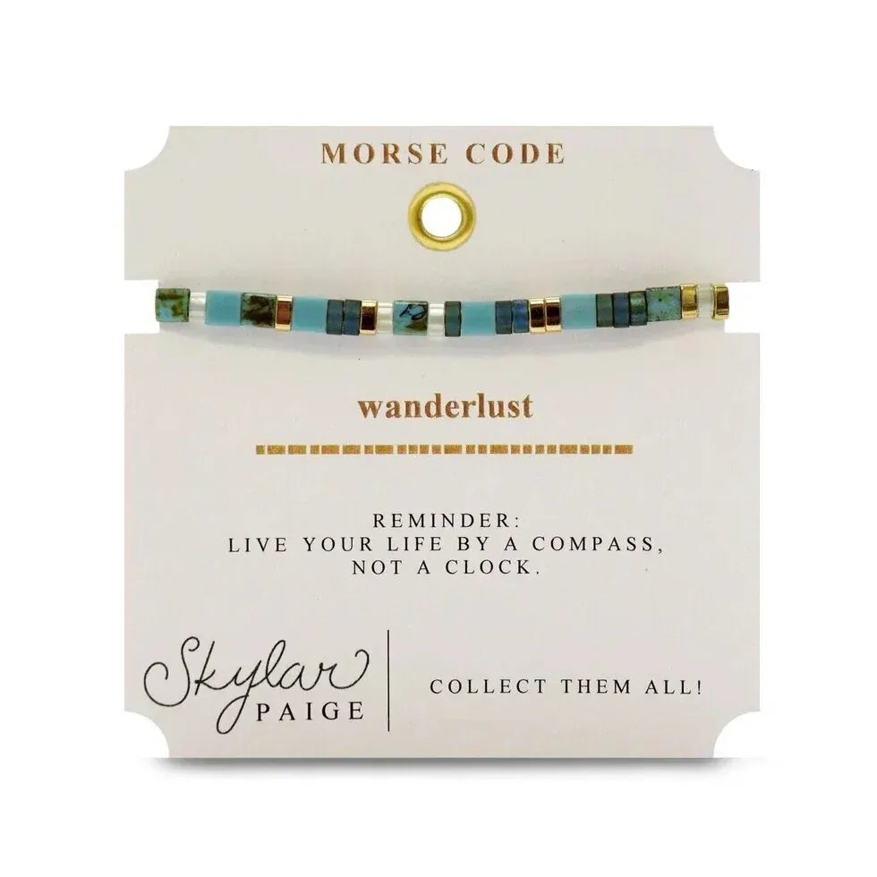 BRC Wanderlust - Morse Code Tila Beaded Bracelet