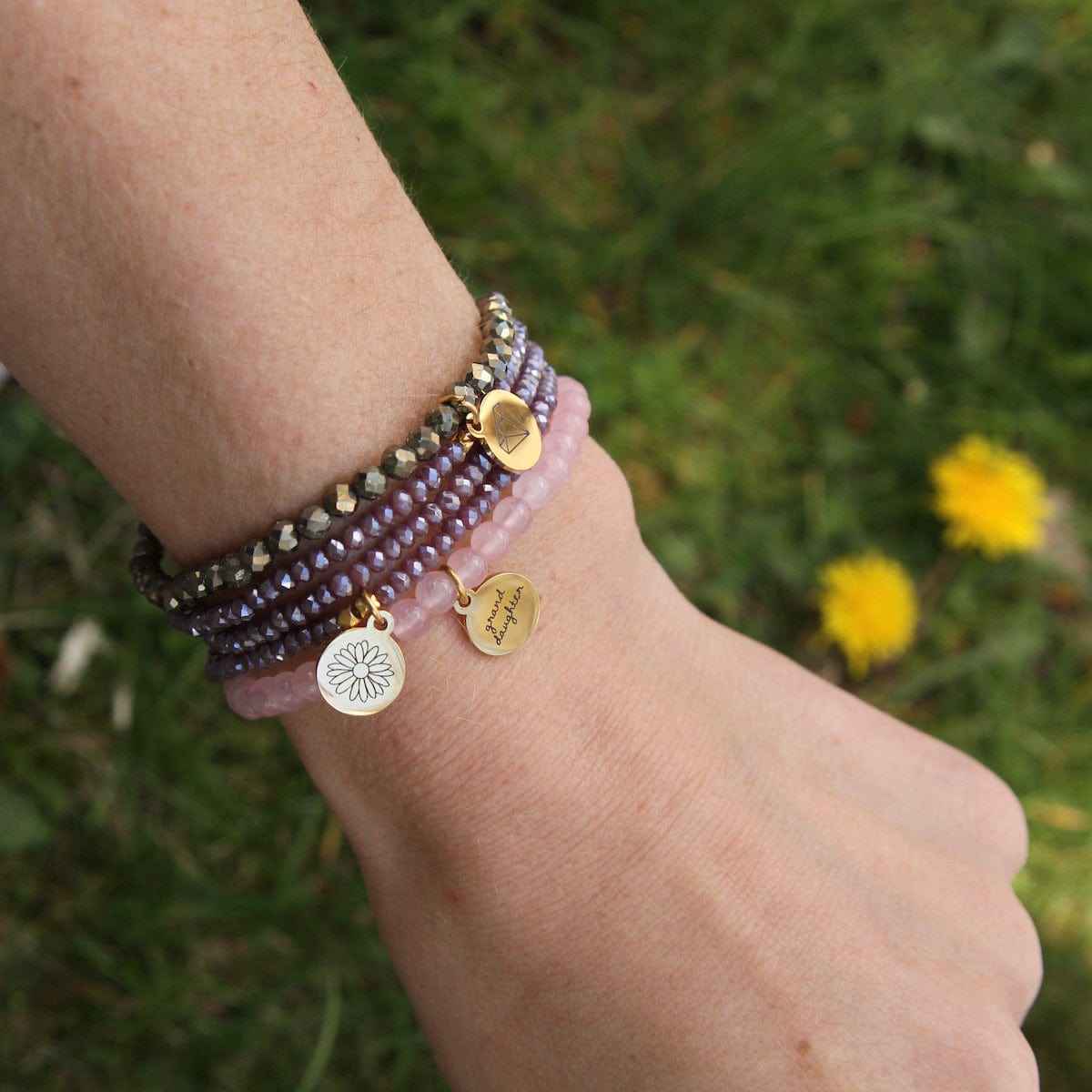 BRC Wildflower - Stretchy Purple Crystal Wrap Bracelet