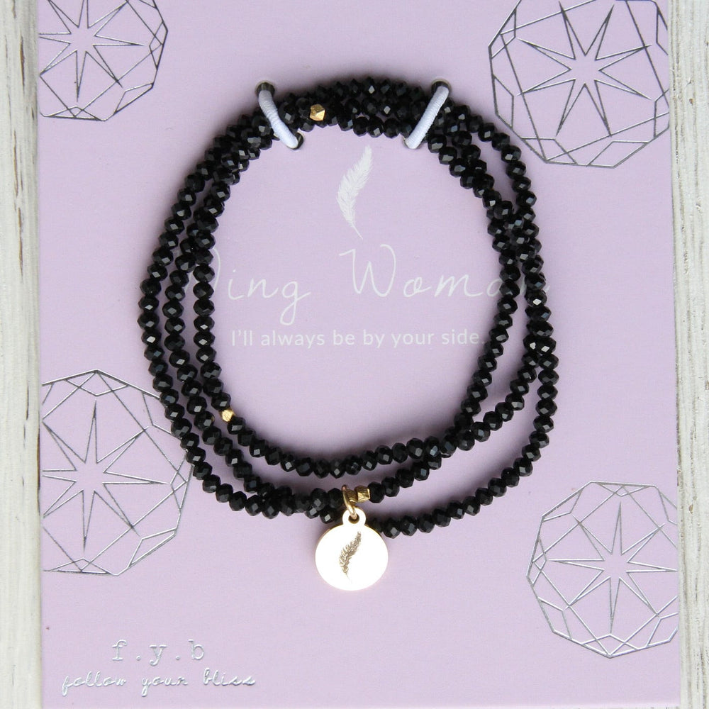 
                      
                        BRC Wing Woman - Stretchy Black Crystal Wrap Bracelet
                      
                    