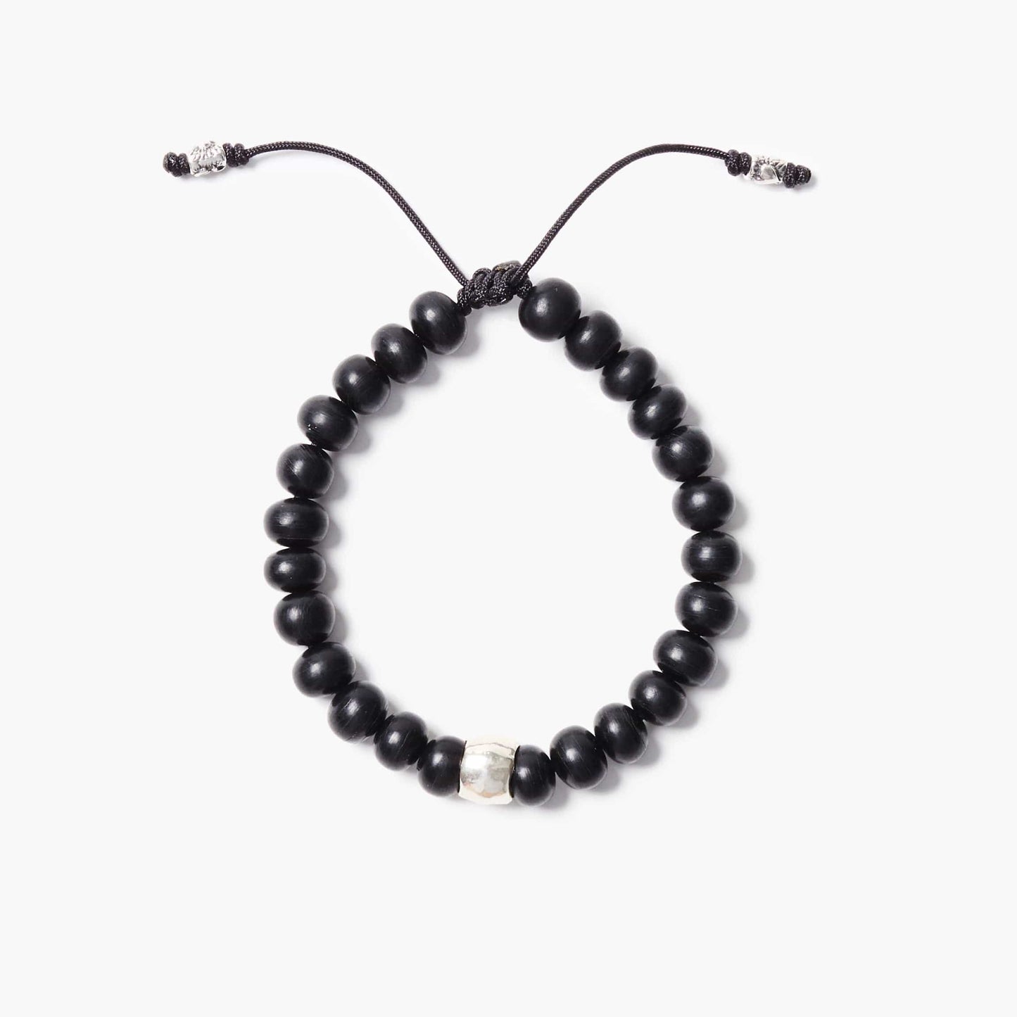 BRC Wooden Bead Bracelet with Silver Accent