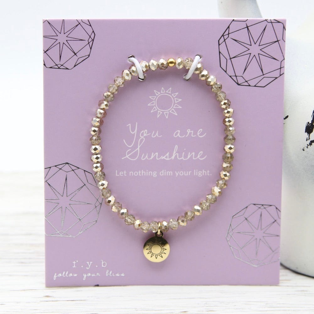 You Are Sunshine - Stretchy Grey Crystal Bracelet – Dandelion Jewelry