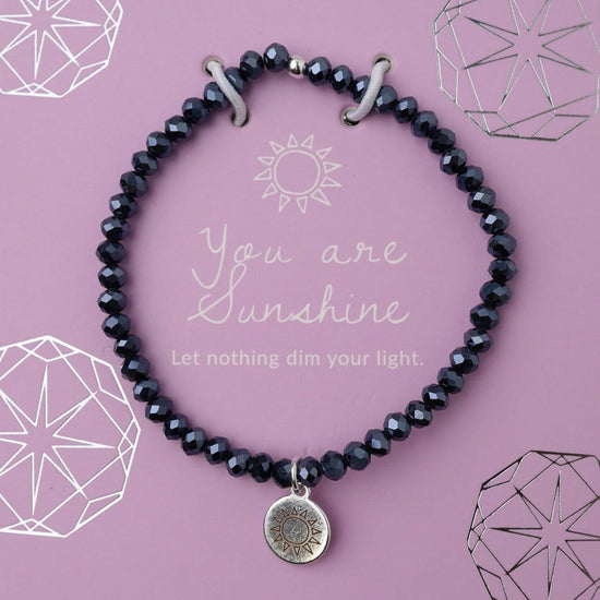 BRC You Are Sunshine - Stretchy Navy Crystal Bracelet