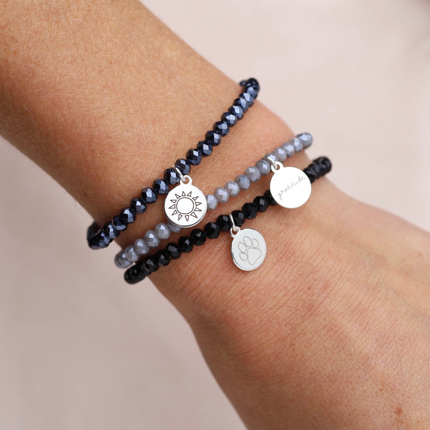 BRC You Are Sunshine - Stretchy Navy Crystal Bracelet