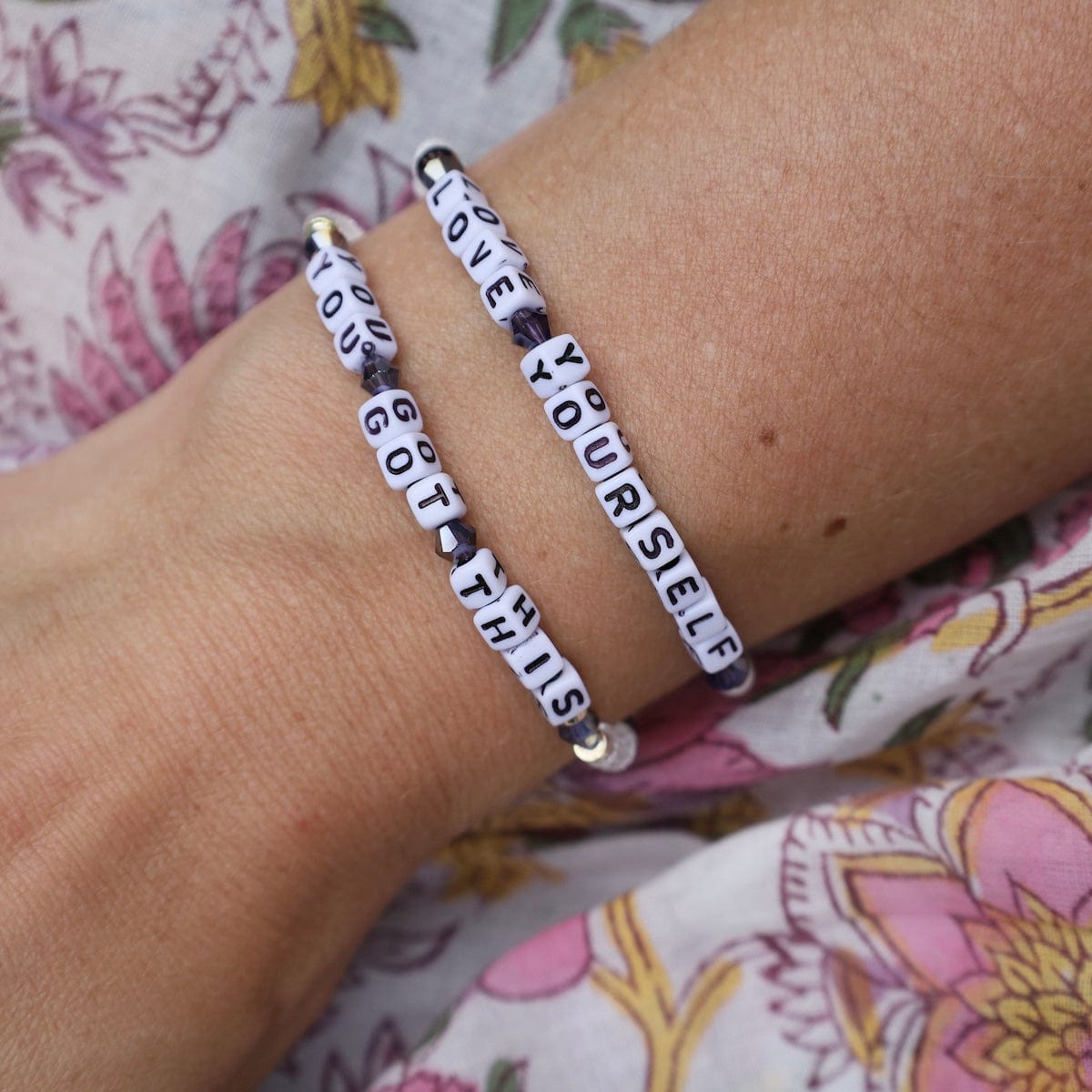 BRC You Got This Beaded Words Stretch Bracelet