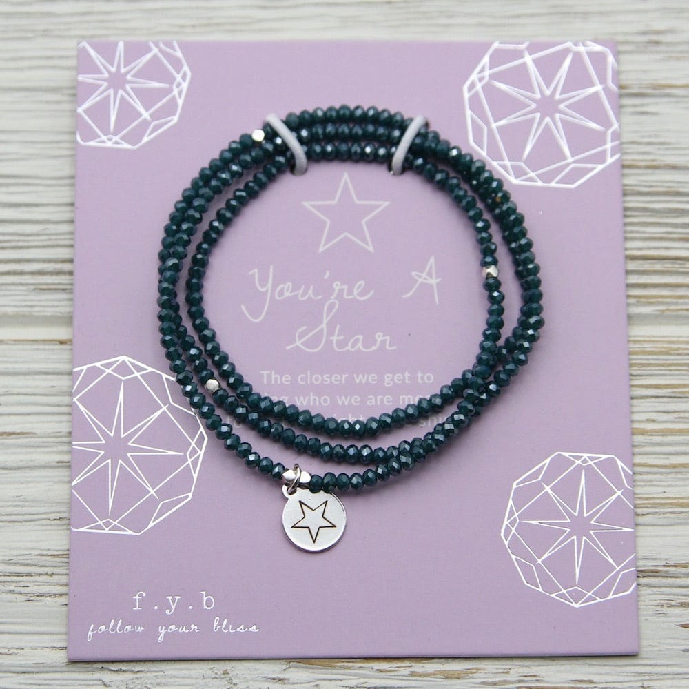 
                      
                        BRC You're A Star ~ Stretchy Teal Crystal Wrap Bracelet
                      
                    