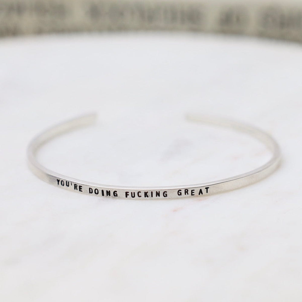 
                  
                    BRC You're Doing F*cking Great Stamped Sterling Silver Cuff Bracelet
                  
                