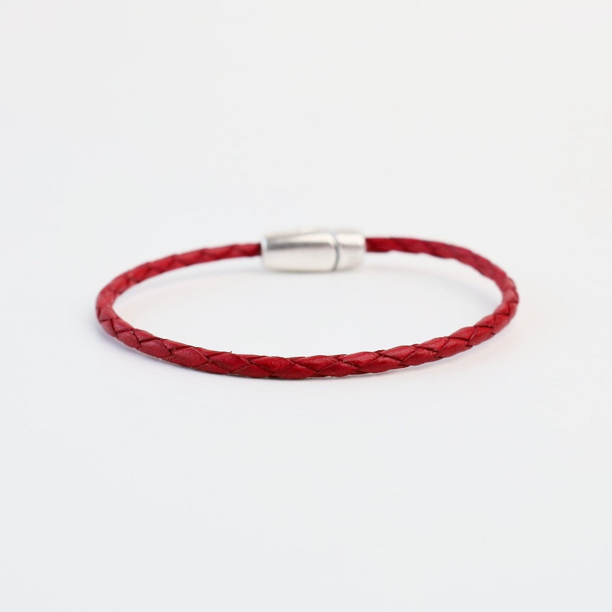 BRC Zoe Braided Red Leather Bracelet - approx 7.5"