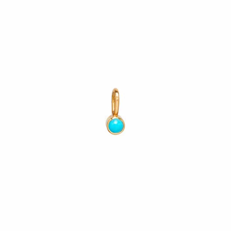 CHM-14K 14K GOLD BEZEL SET 3mm TURQUOISE CHARM