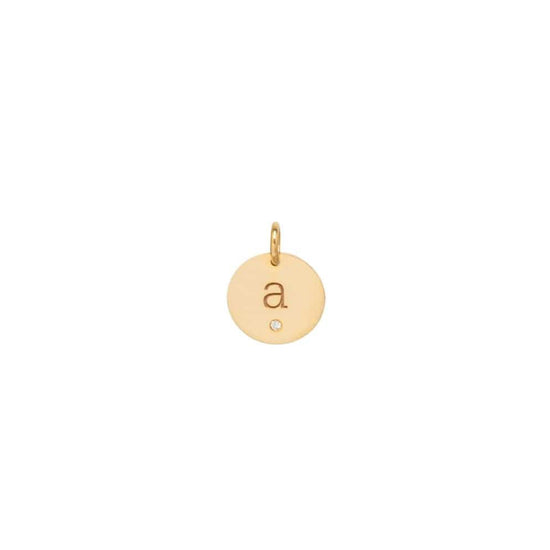 Load image into Gallery viewer, CHM-14K 14K Gold Disk Charm With Diamond
