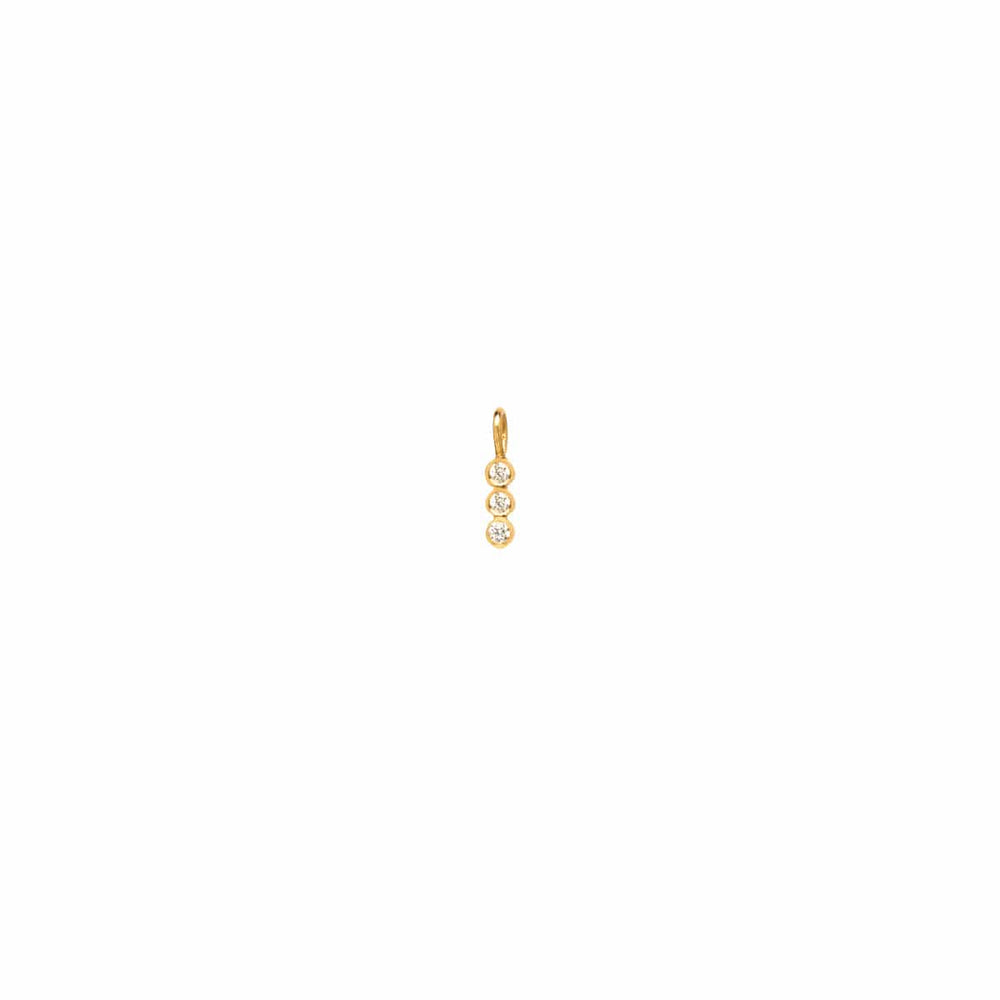 
                      
                        CHM-14K 14k Gold Single Three Vertical Diamond Bezel Charm Pendant
                      
                    