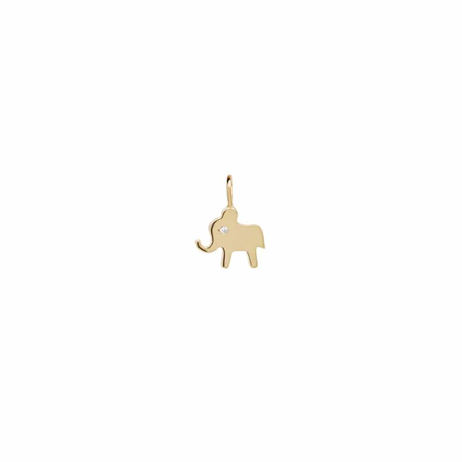 CHM-14K 14K GOLD TINY ELEPHANT WITH DIAMOND EYE