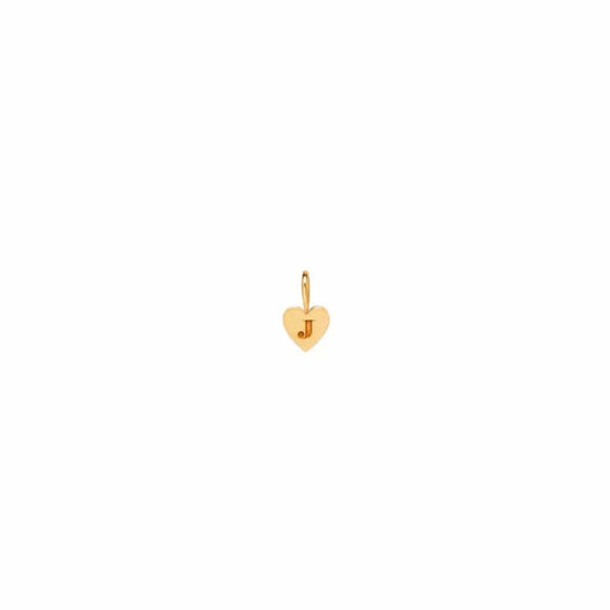 Load image into Gallery viewer, CHM-14K 14K Gold Tiny Heart Charm With Tiny Letter
