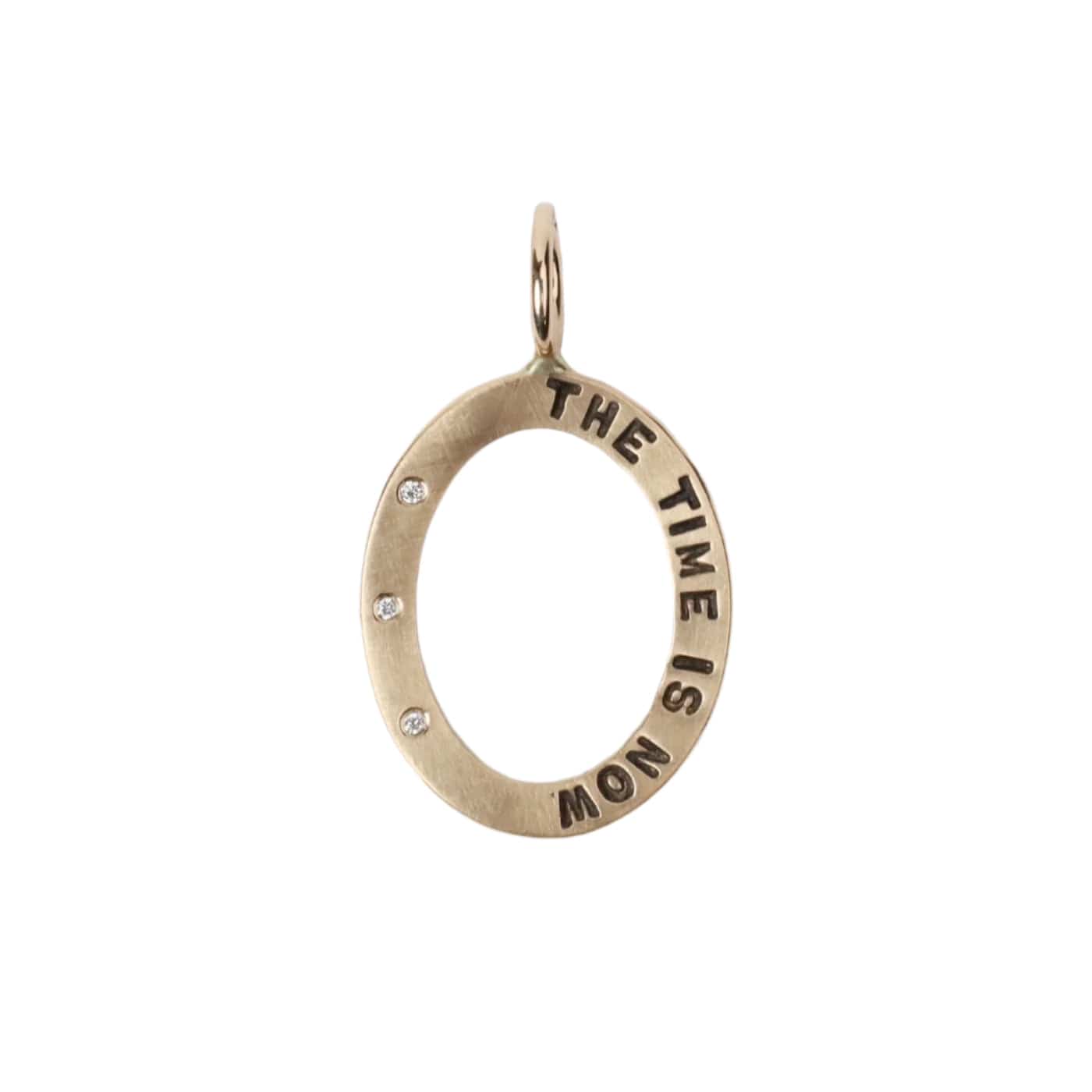 CHM-14K 14k Yellow Gold  Time Is Now Open Oval Charm