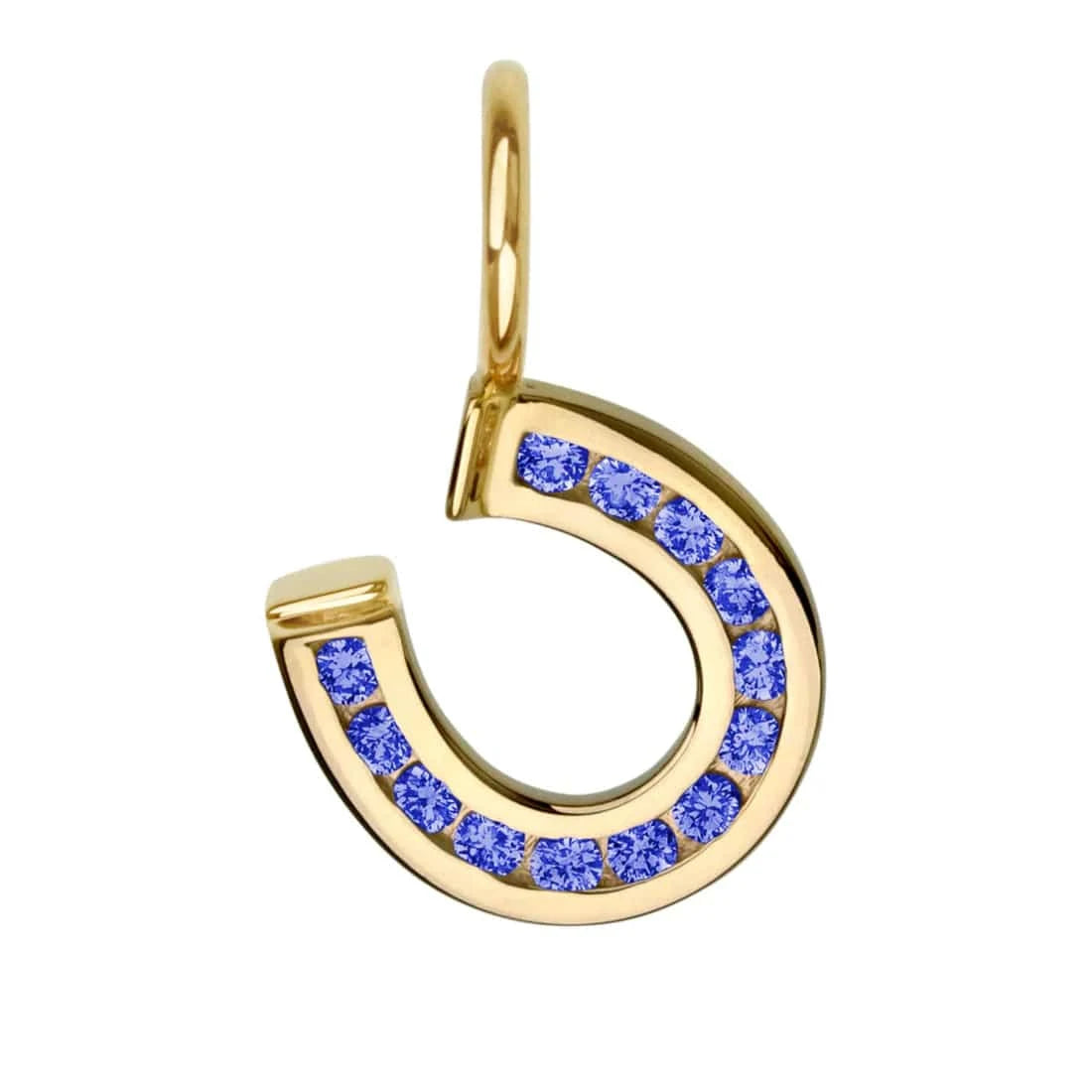 CHM-14K Channel Set Horseshoe Blue Sapphires