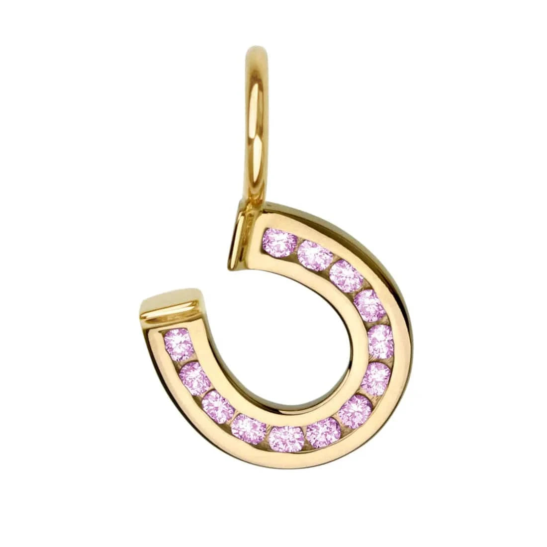 CHM-14K Channel Set Horseshoe Pink Sapphires