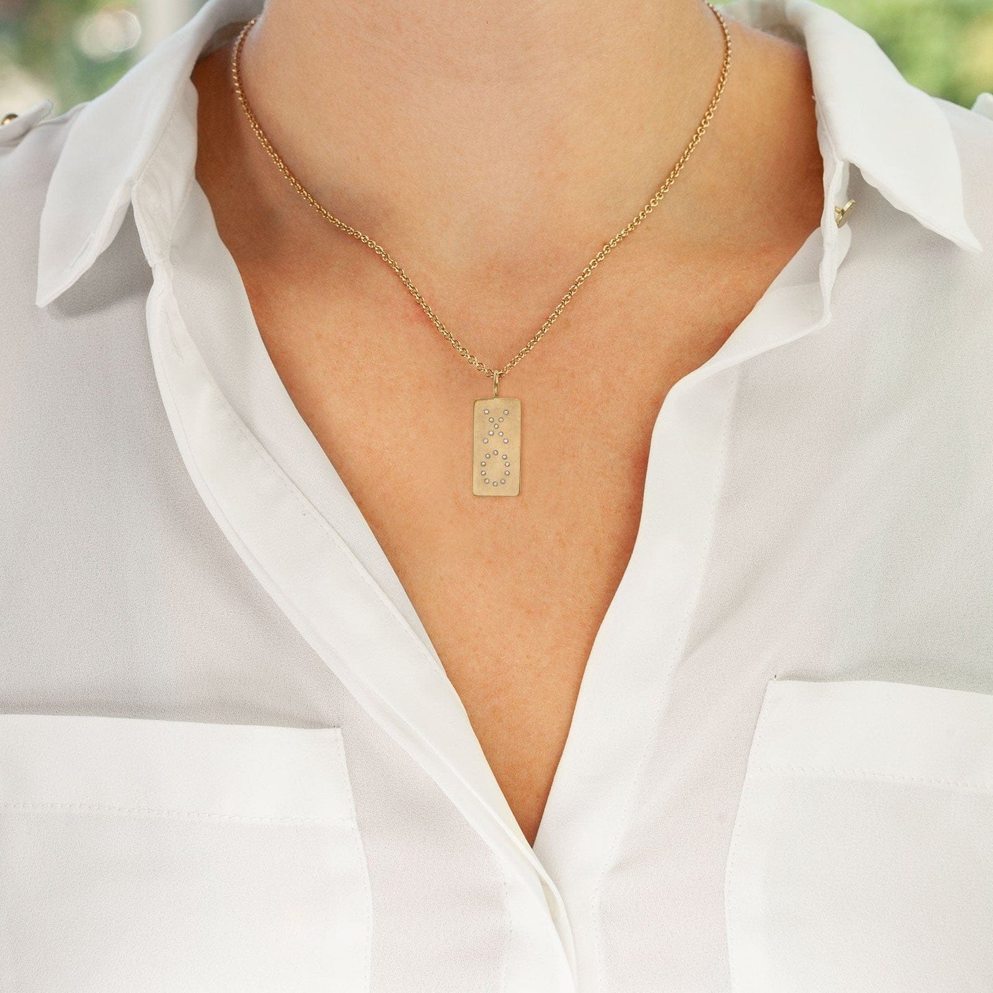 CHM-14K Gold Diamond XO ID Tag