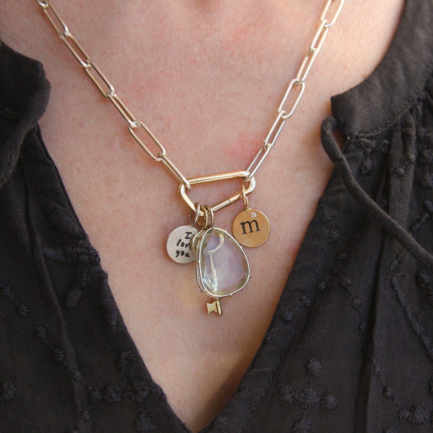 14k Green Gold Small Key Charm – Dandelion Jewelry