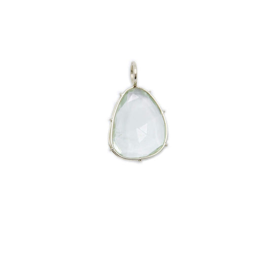 CHM-14K One of a Kind Green Amethyst Harriet Stone in 14k White Gold