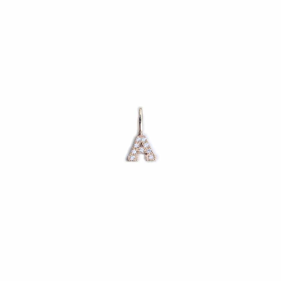 CHM-14K Small Pave Diamond Initial Charm