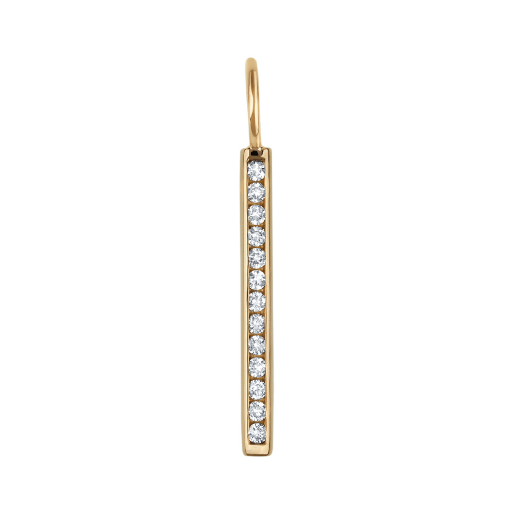 CHM 14k Yellow Gold Channel Set Diamond Bar Charm