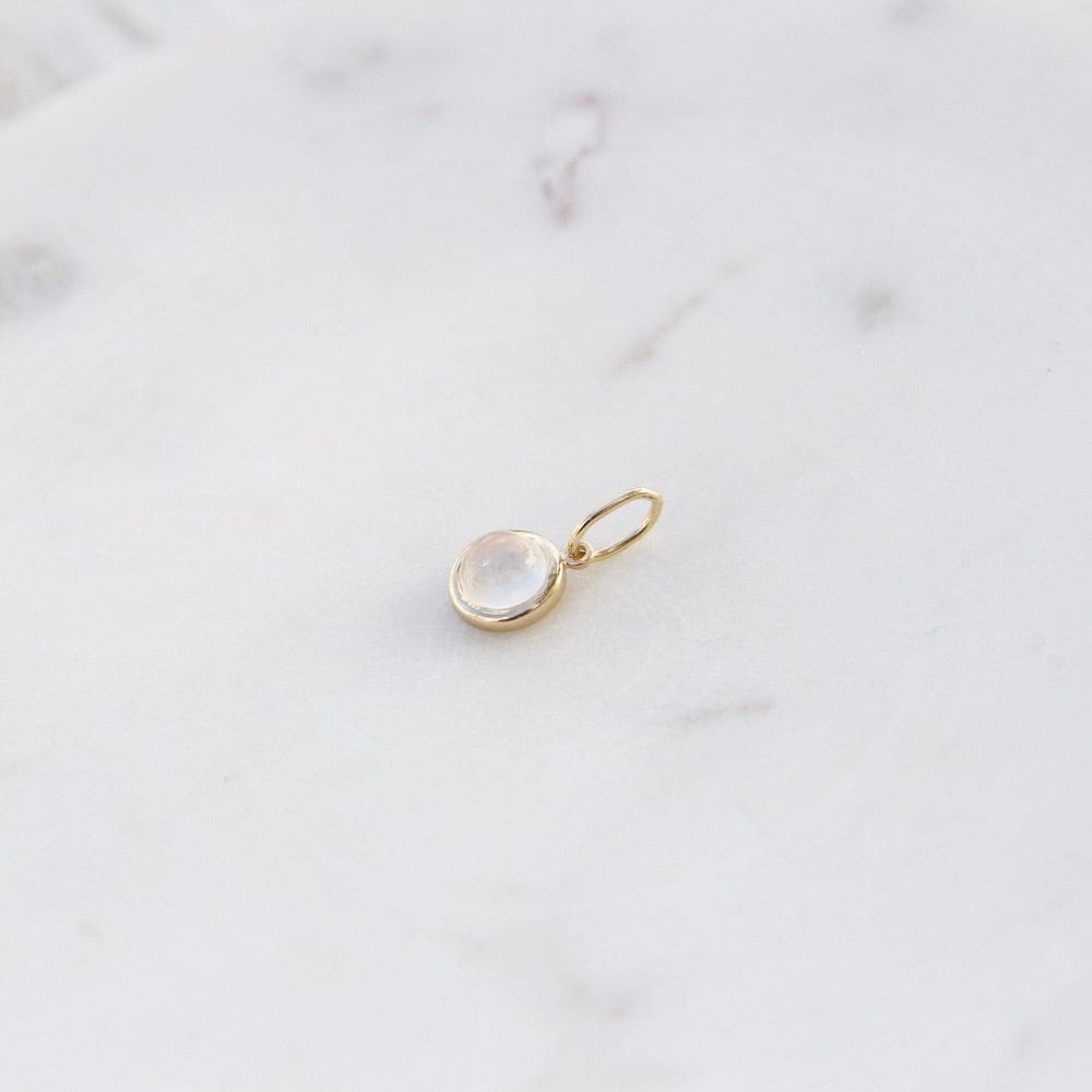 CHM-18K 18K Gold Milky Moonstone Charm