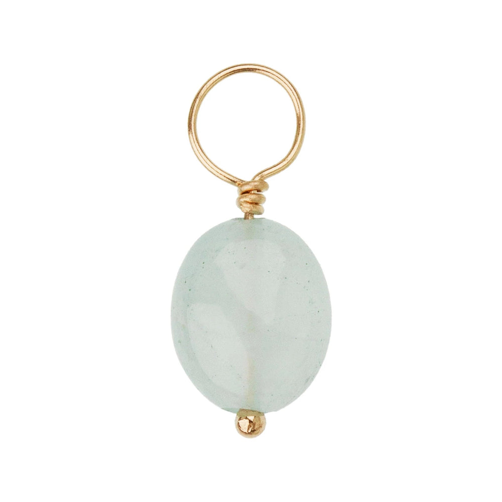 CHM Aquamarine Unfaceted Oval Gemstone Charm