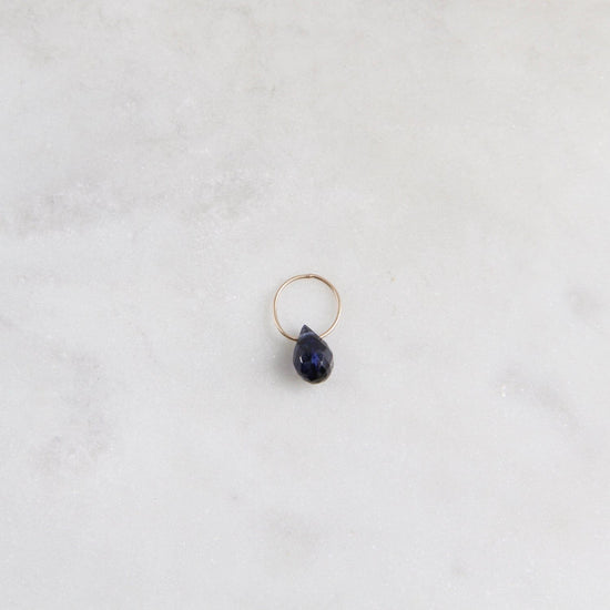 CHM Blue Sapphire - High Faceted Drop Gemstone Charm
