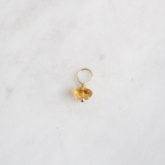 CHM Citrine -  Faceted Rondelle Gemstone on 14k Gold Wire